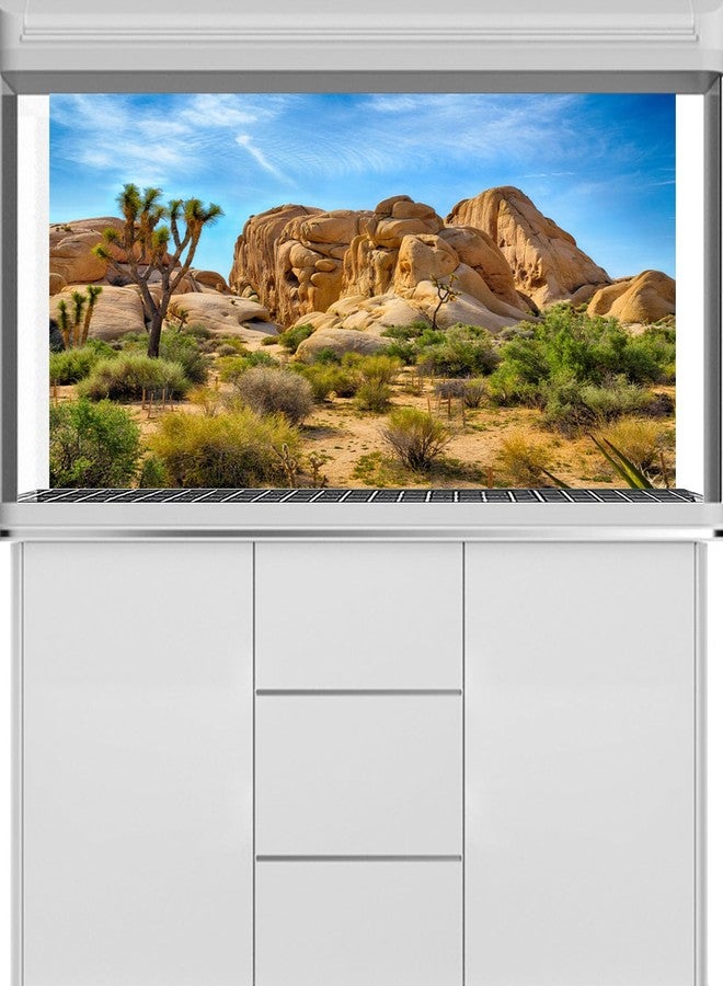 CSFOTO Polyester 36X14 Inches Joshua Tree National Park Backdrop Arid Barren Cactus Sandstone Rock Climate Mountain and Desert Scenery Backdrop Desert Terrarium Background - Image 5